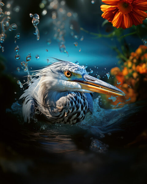 Diving Heron
